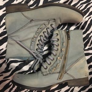 Betsey Johnson Litza Ruffle Ankle Boots